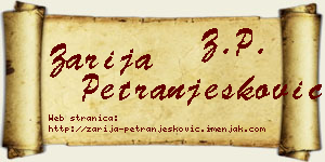 Zarija Petranjesković vizit kartica